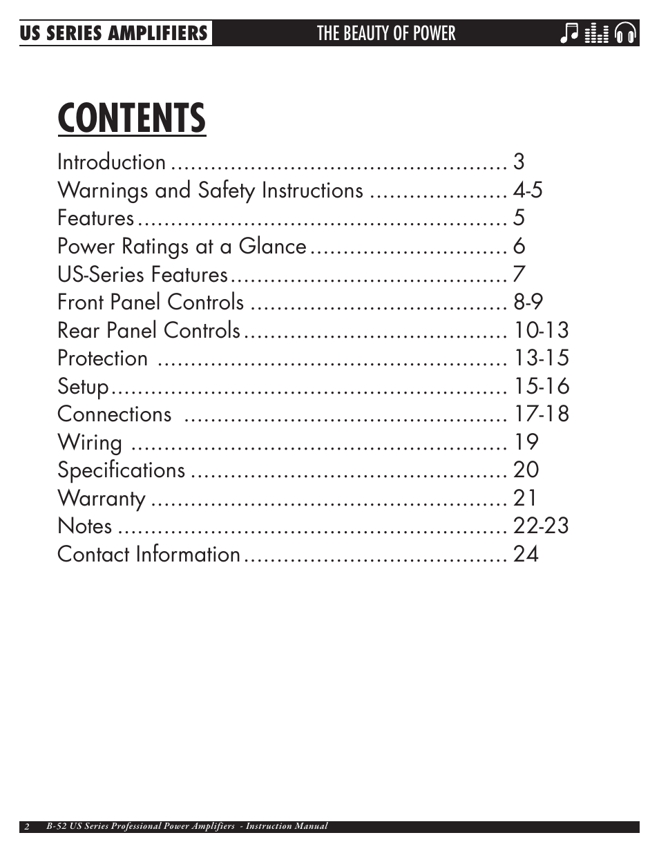 ETI Sound Systems, INC US-3000 User Manual | Page 2 / 24