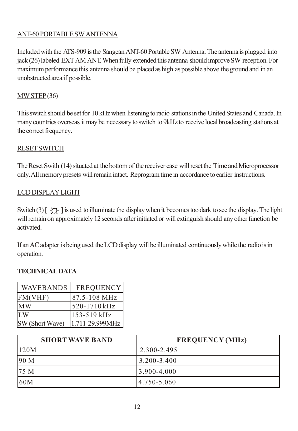 Sangean ATS-909 w (V1) User Manual | Page 13 / 14