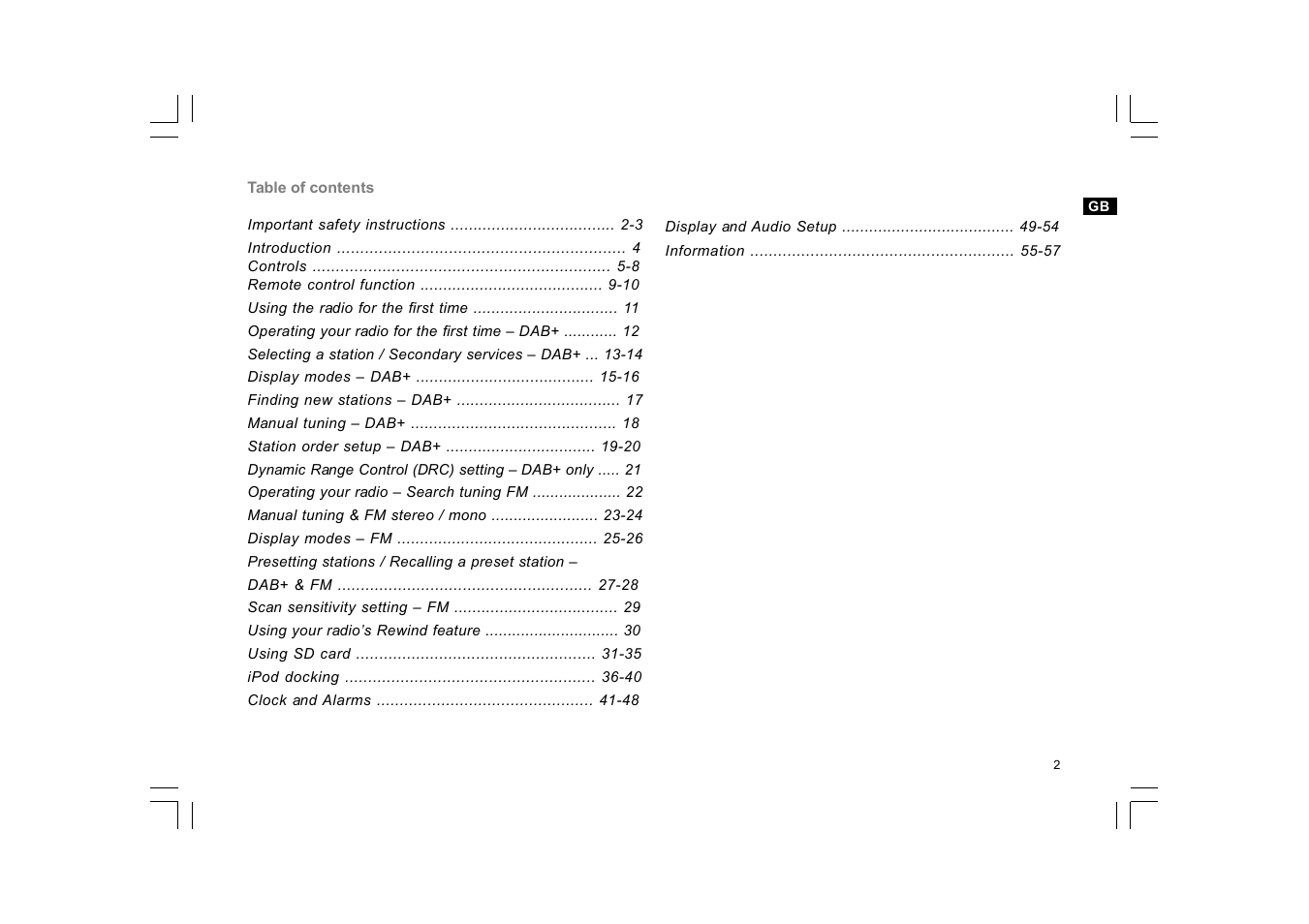 Sangean DCR-10 (R1) User Manual | Page 3 / 58