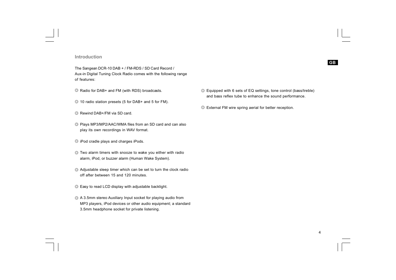 Sangean DCR-10 (R1) User Manual | Page 5 / 58