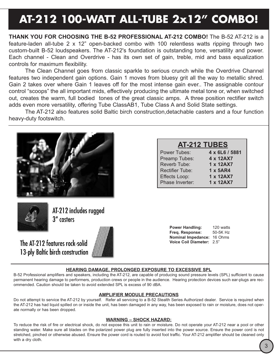 At-212 tubes | ETI Sound Systems, INC AT-212 User Manual | Page 3 / 7