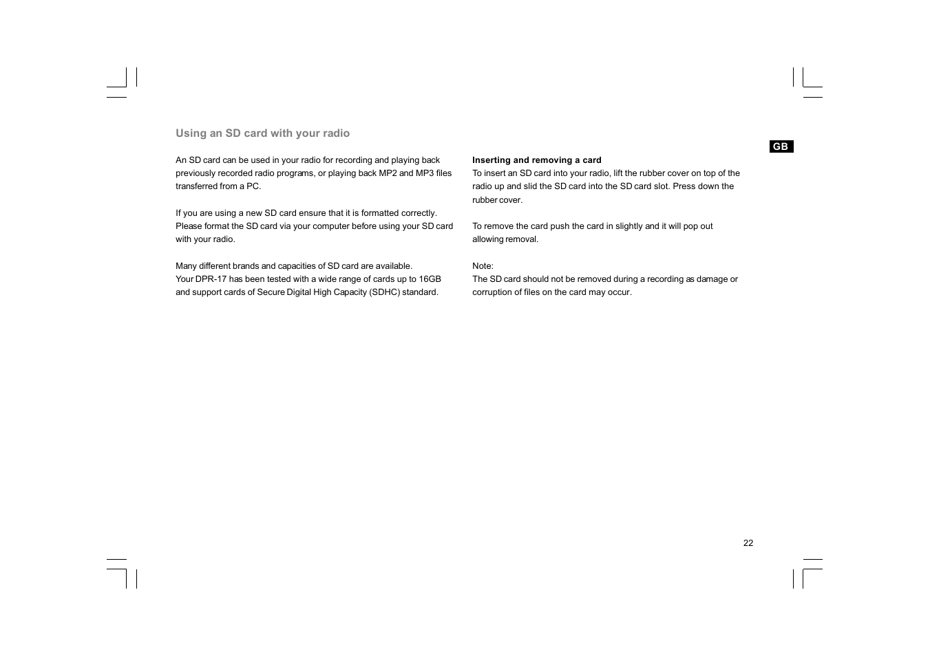 Sangean DPR-17 (V1) User Manual | Page 23 / 31