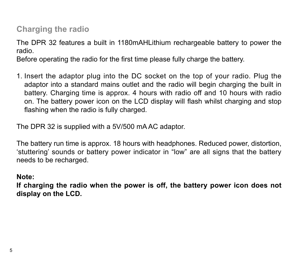 Sangean DPR-32 (V1) User Manual | Page 6 / 16