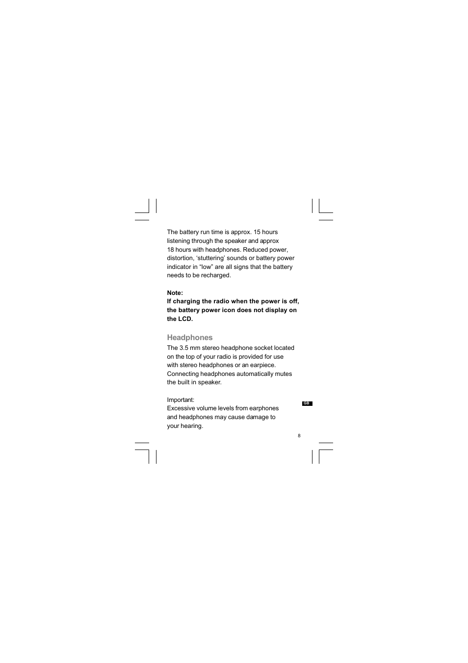 Headphones | Sangean DPR-34+ (R1) User Manual | Page 9 / 28