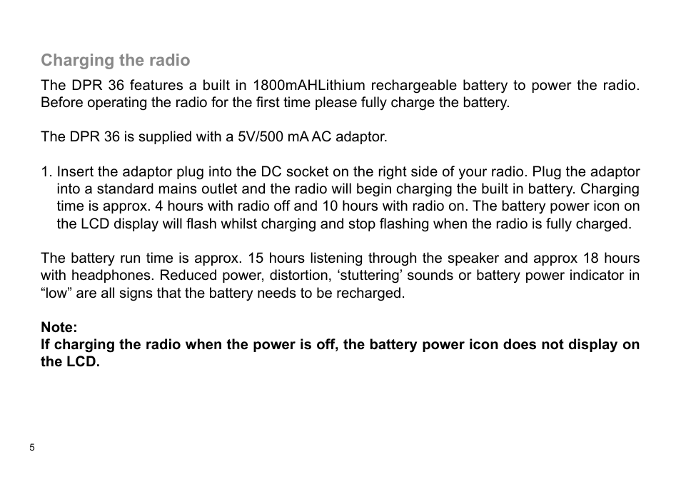 Sangean DPR-36 (R1) User Manual | Page 6 / 25