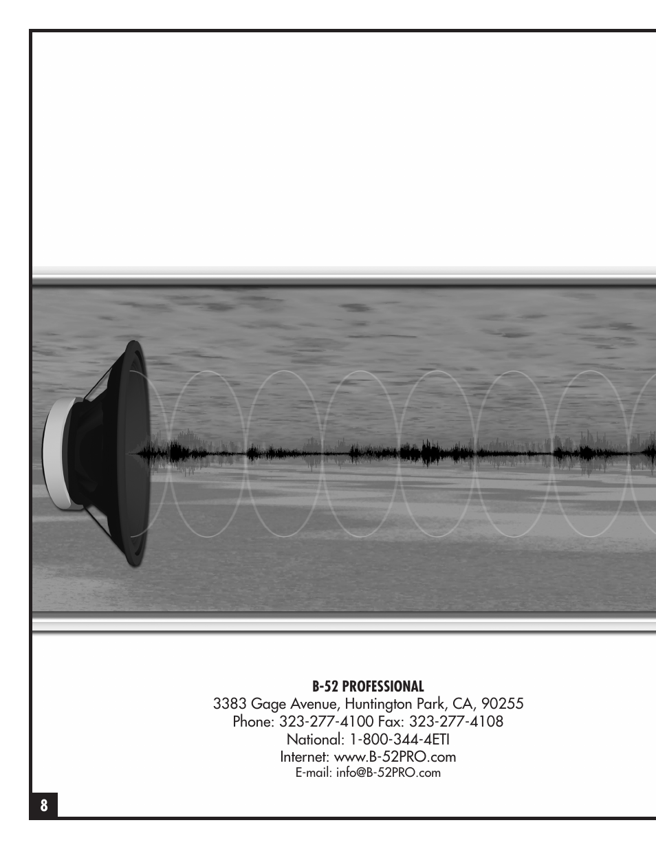 ETI Sound Systems, INC ACT-1515X(F) User Manual | Page 8 / 8