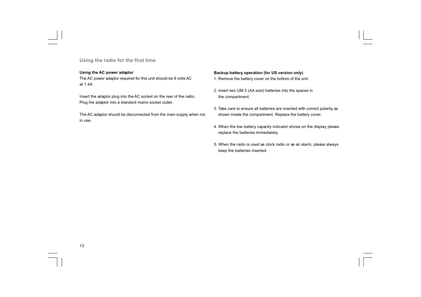 Sangean RCR-10 User Manual | Page 14 / 39