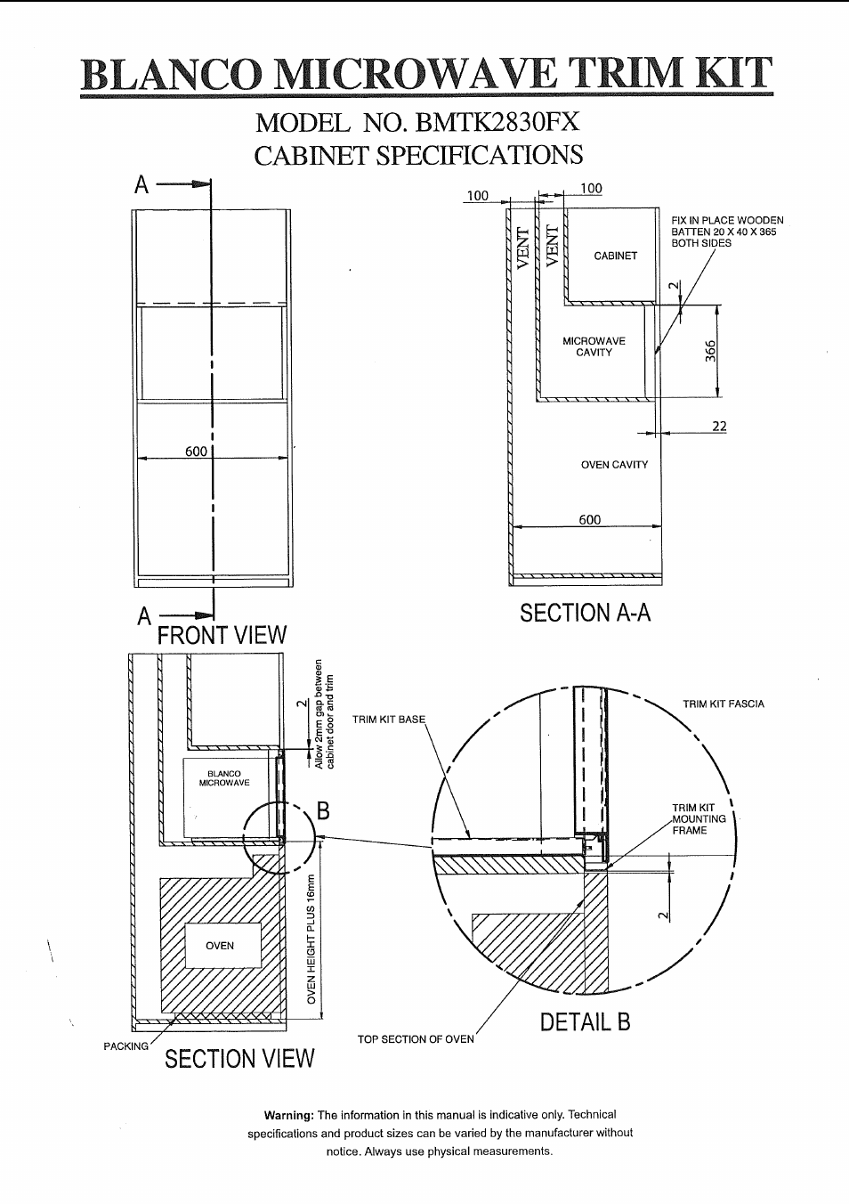 Blanco B 830FX User Manual | Page 12 / 14