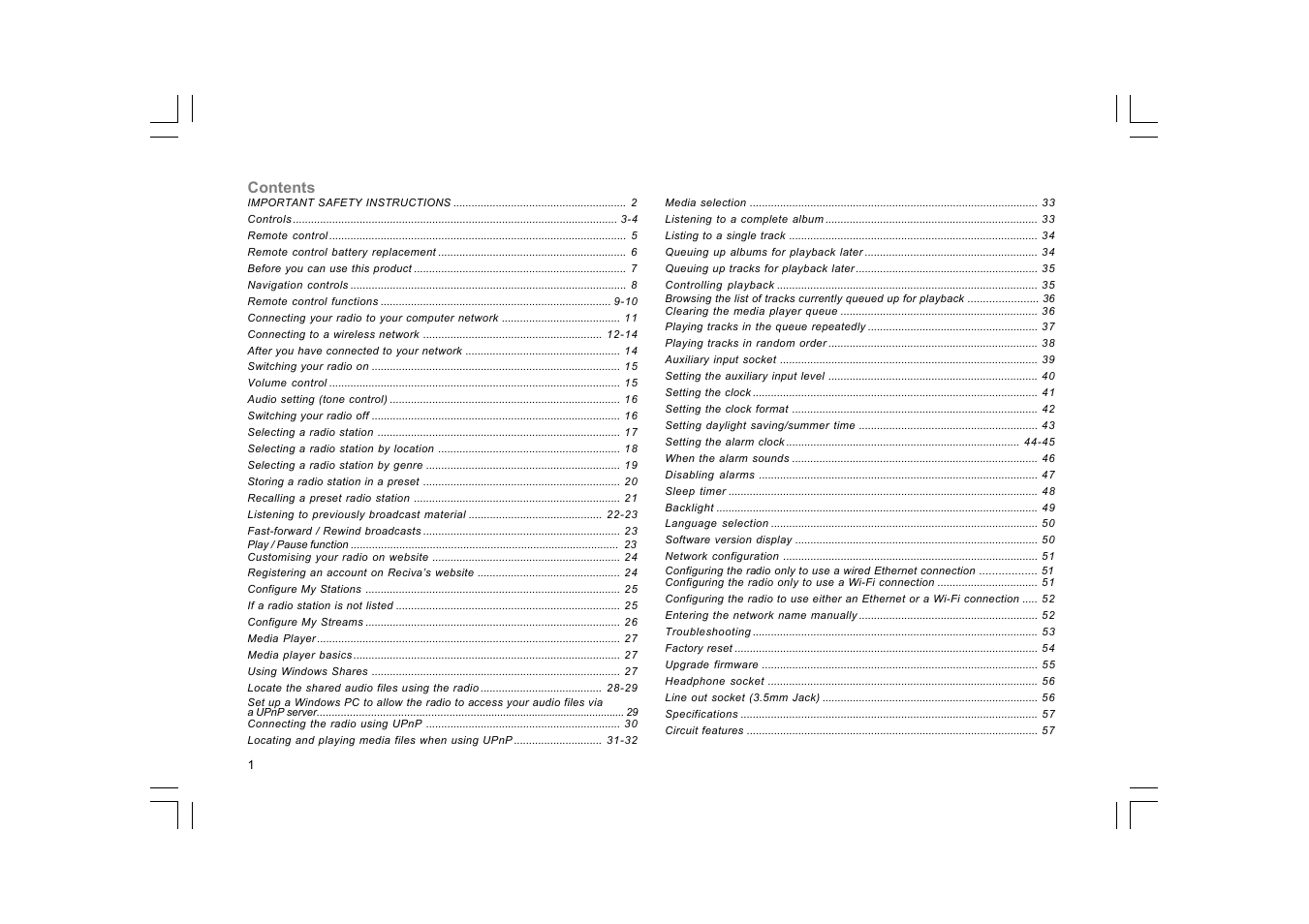 Sangean WFR-20 (R1) User Manual | Page 2 / 59