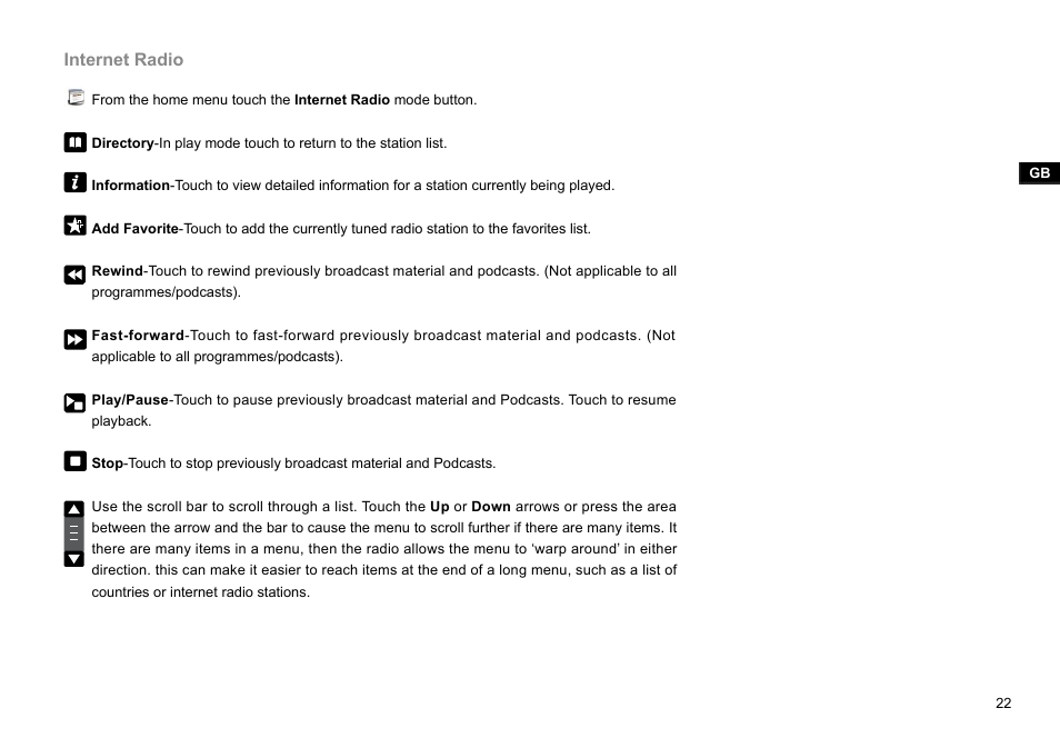 Internet radio | Sangean WFR-2D V.1 User Manual | Page 23 / 84