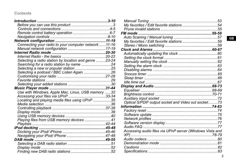 Sangean WFR-2D V.1 User Manual | Page 3 / 84