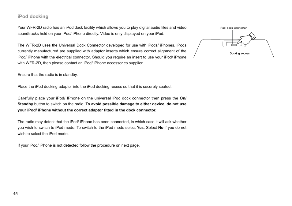 Ipod docking | Sangean WFR-2D V.1 User Manual | Page 46 / 84