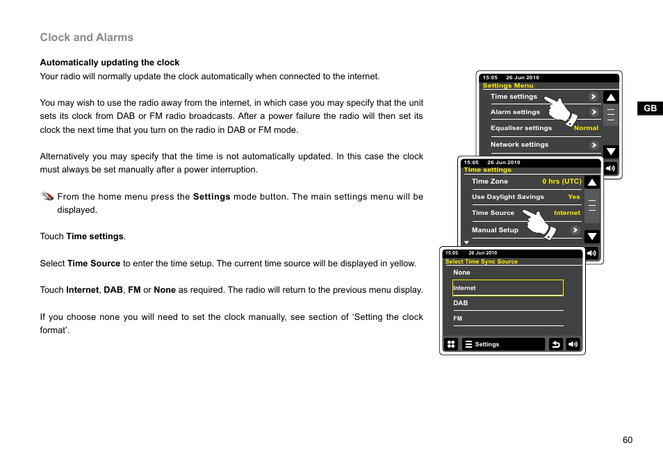 Clock and alarms | Sangean WFR-2D V.1 User Manual | Page 61 / 84