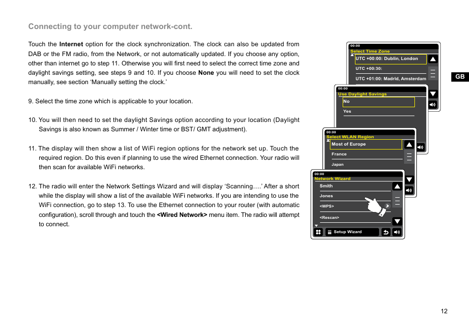 Connecting to your computer network-cont | Sangean WFT-2D (V1) User Manual | Page 13 / 80