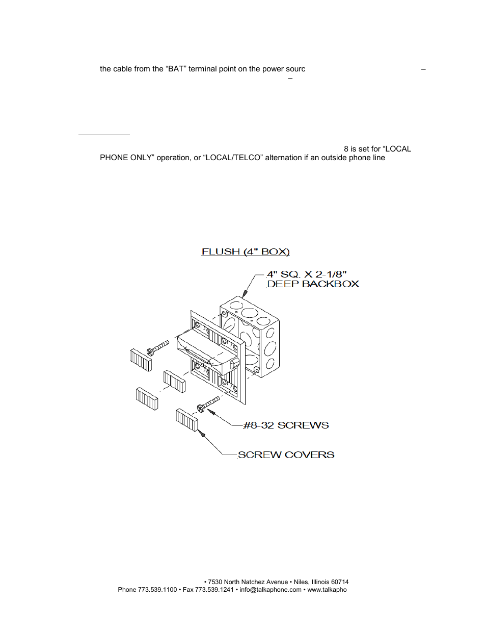 Cu-8 installation instructions | Talkaphone CU-8 Area of Rescue Surface Mount Command Unit User Manual | Page 2 / 5