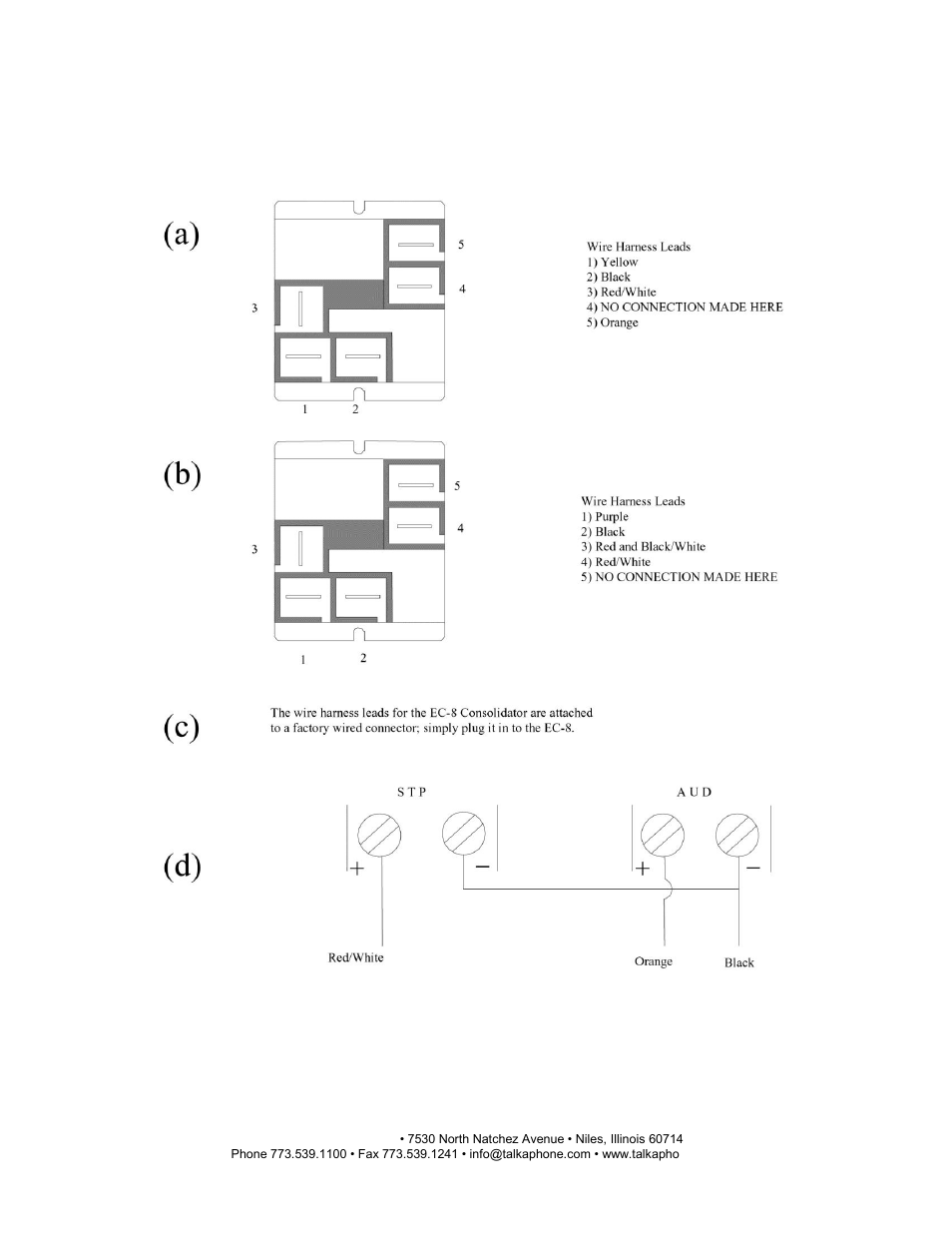 Cu-8 installation instructions | Talkaphone CU-8 Area of Rescue Surface Mount Command Unit User Manual | Page 5 / 5