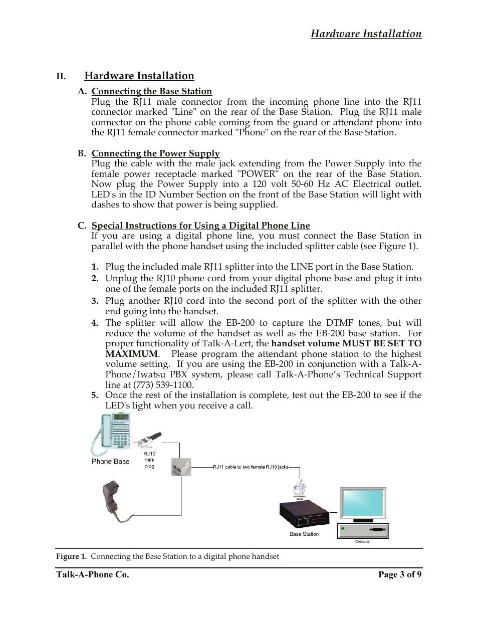 Talkaphone EB-200 Base Station User Manual | Page 3 / 9