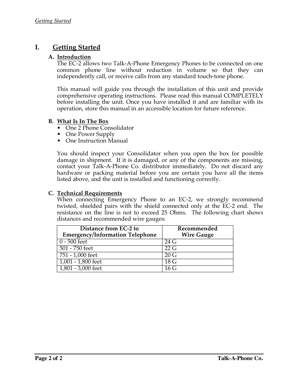 Talkaphone EC-2 Emergency Phone Consolidator User Manual | Page 2 / 7