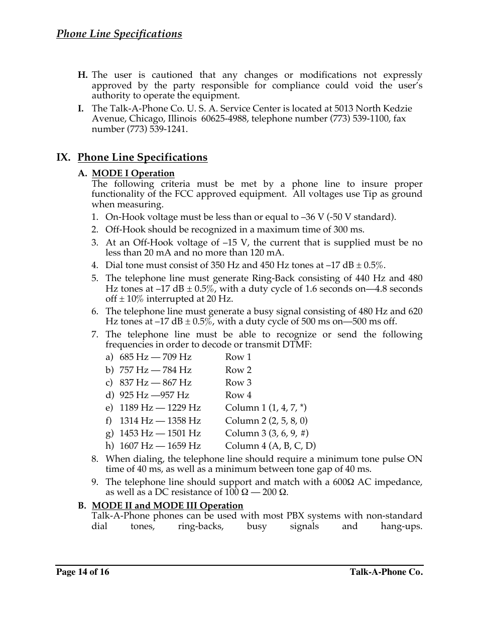 Talkaphone EC-8 Emergency Phone Consolidator User Manual | Page 14 / 16