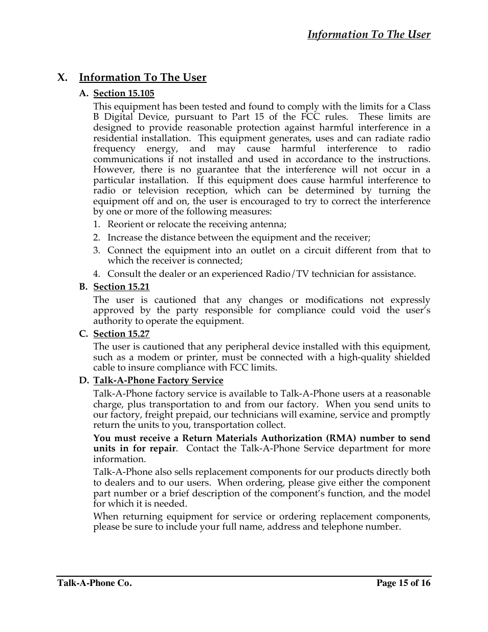 Talkaphone EC-8 Emergency Phone Consolidator User Manual | Page 15 / 16