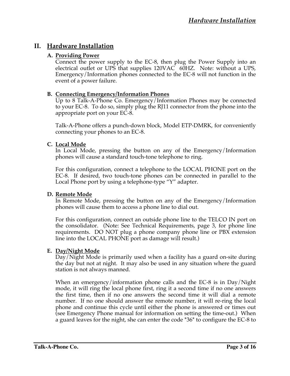 Talkaphone EC-8 Emergency Phone Consolidator User Manual | Page 3 / 16