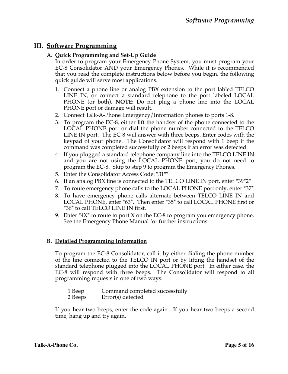 Talkaphone EC-8 Emergency Phone Consolidator User Manual | Page 5 / 16