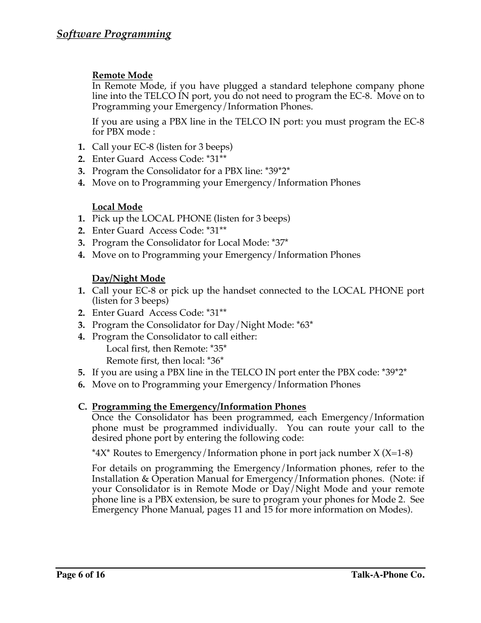 Talkaphone EC-8 Emergency Phone Consolidator User Manual | Page 6 / 16