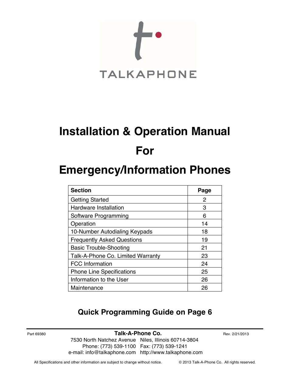 Talkaphone ETP-402V Dual Button Emergency / Information Phone User Manual | 28 pages