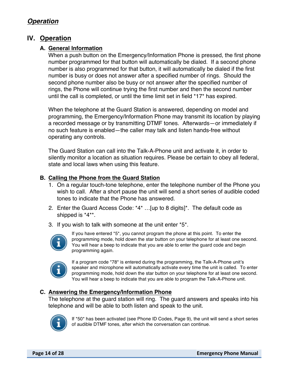 Talkaphone ETP-402V Dual Button Emergency / Information Phone User Manual | Page 14 / 28