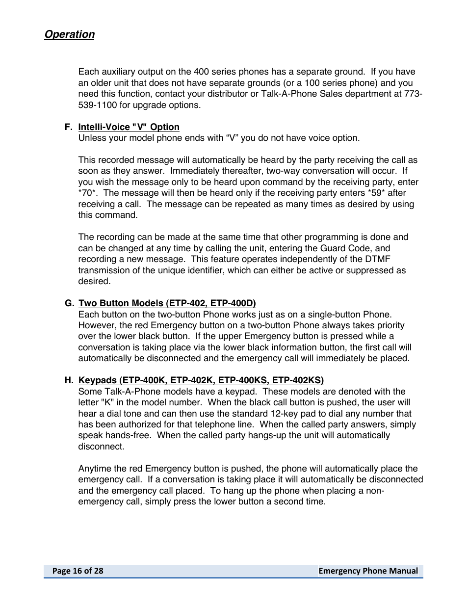 Talkaphone ETP-402V Dual Button Emergency / Information Phone User Manual | Page 16 / 28