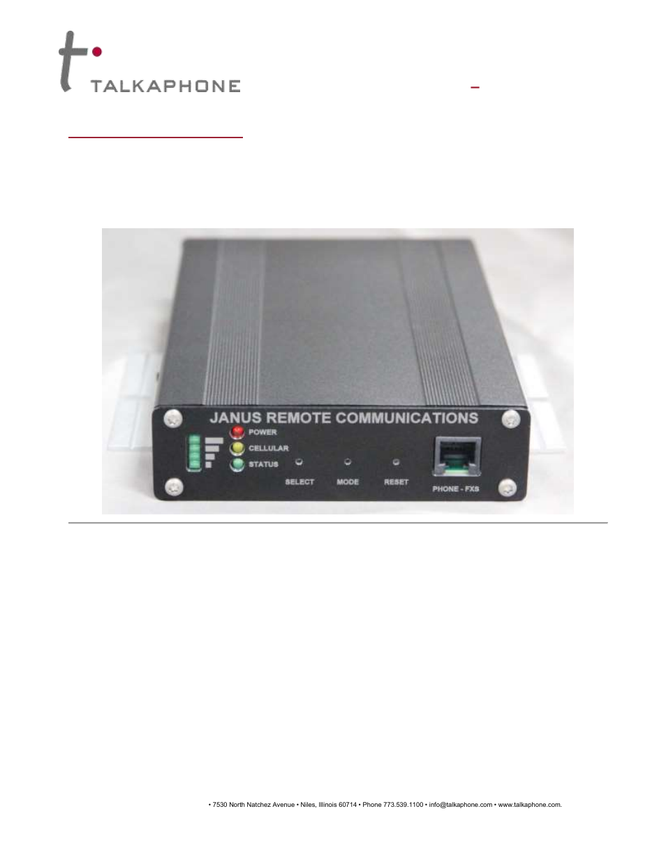 Talkaphone ETP-CDMA-V CDMA Cellular Interface User Manual | Page 3 / 6