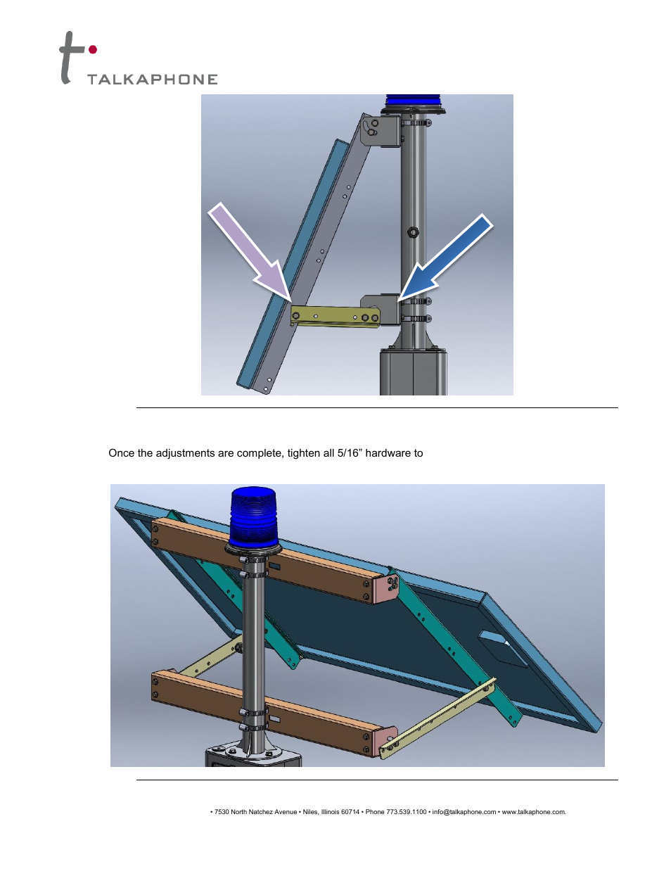 Solar kit installation instructions | Talkaphone ETP-MTE-WP Wireless ECO TOWER with Pole User Manual | Page 14 / 25