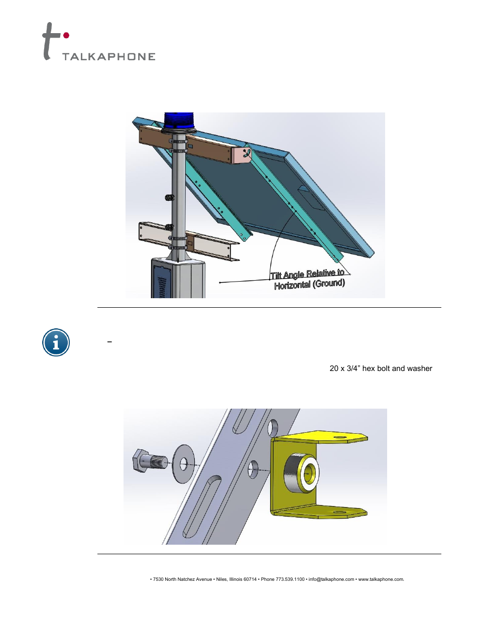 Solar kit installation instructions | Talkaphone ETP-MTE-WP Wireless ECO TOWER with Pole User Manual | Page 7 / 25