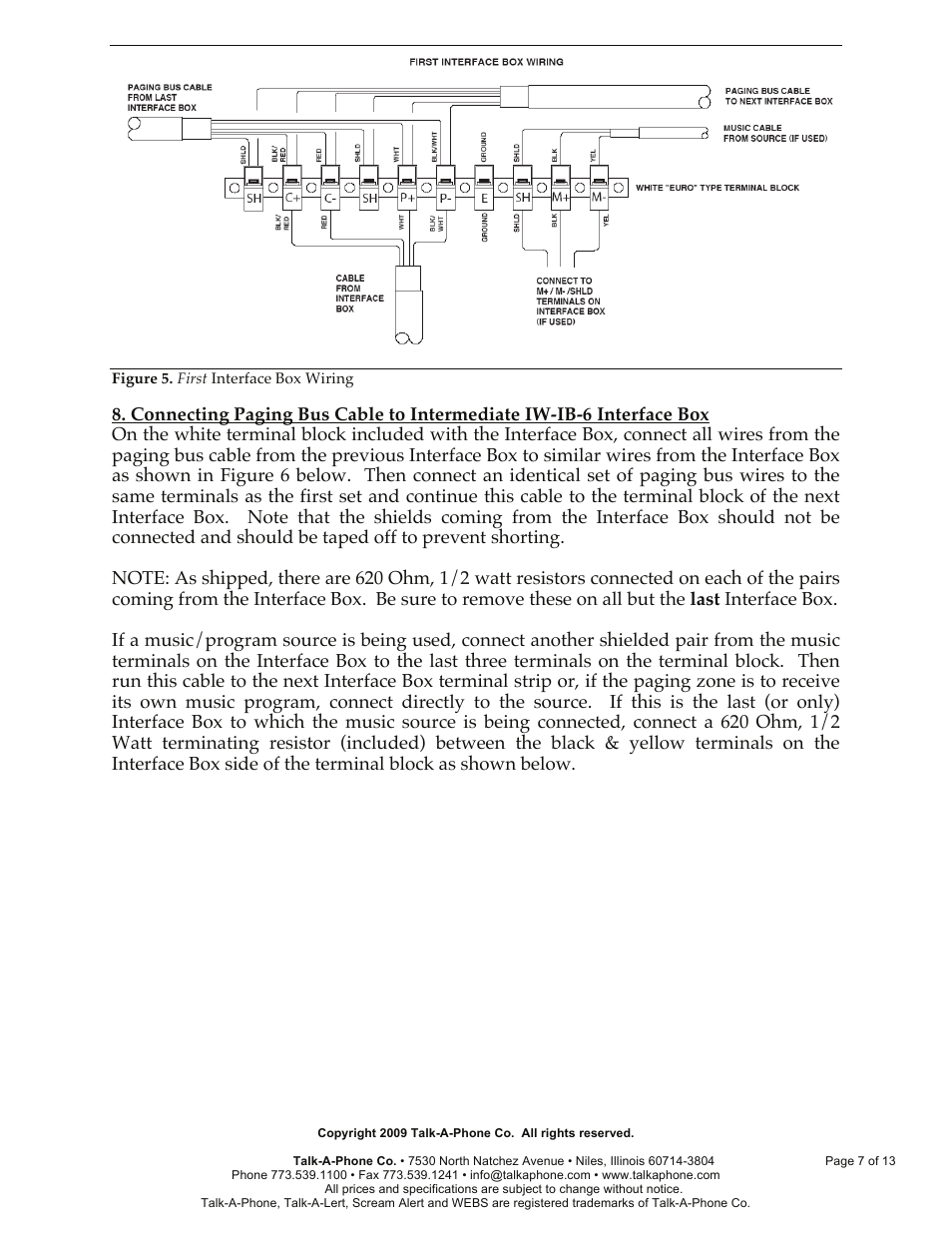 Talkaphone IW-HFM-4 Interview Window 4-Button Master User Manual | Page 7 / 13