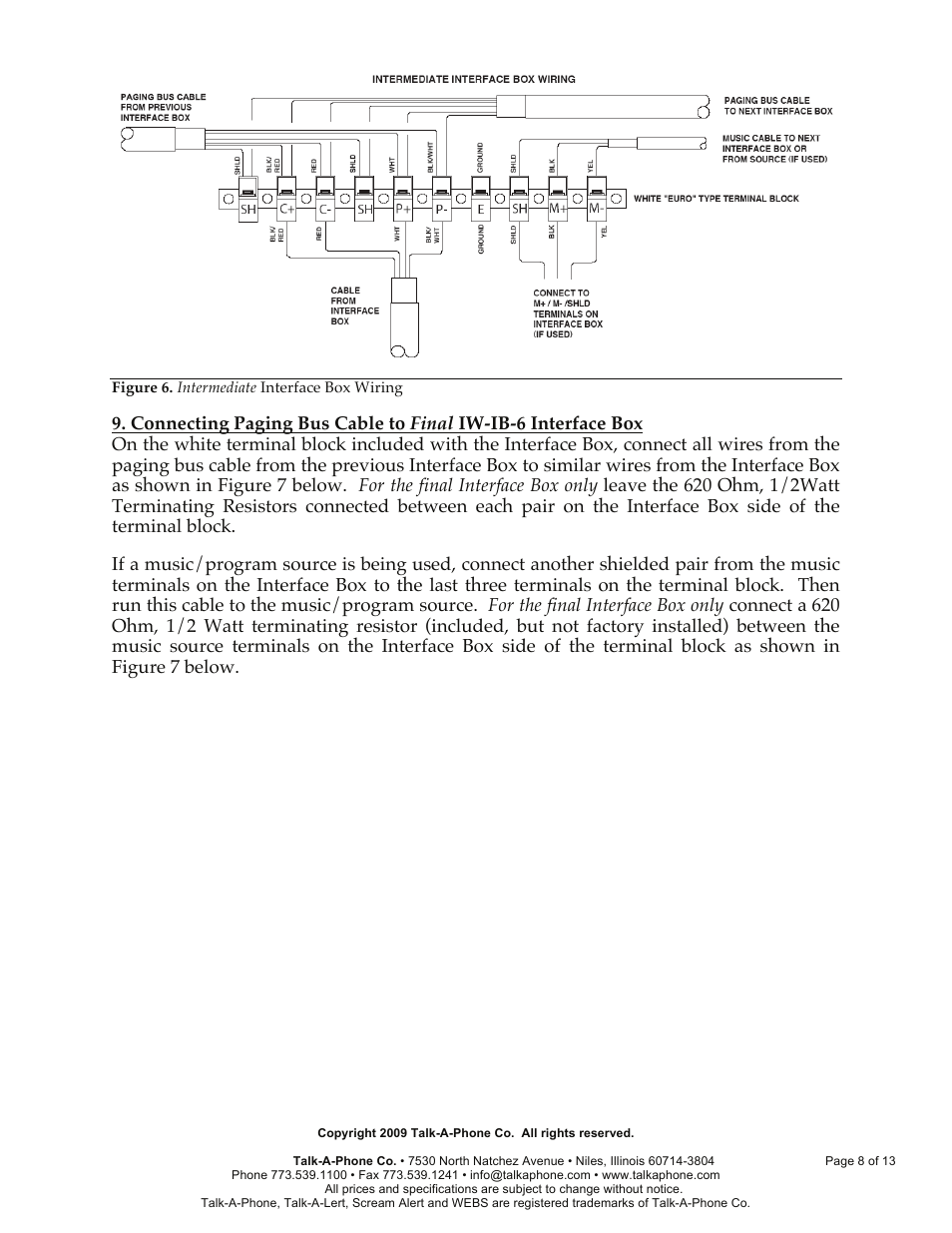 Talkaphone IW-HFM-4 Interview Window 4-Button Master User Manual | Page 8 / 13