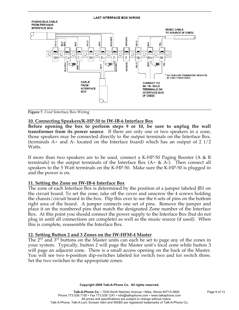 And 3 | Talkaphone IW-HFM-4 Interview Window 4-Button Master User Manual | Page 9 / 13