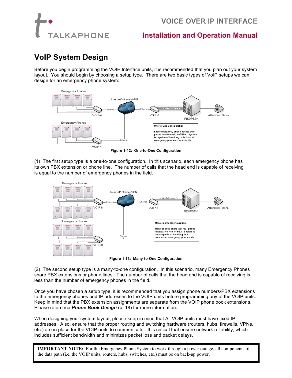 Voip system design | Talkaphone VOIP-8 VoIP Interface (8 channels) User Manual | Page 12 / 43