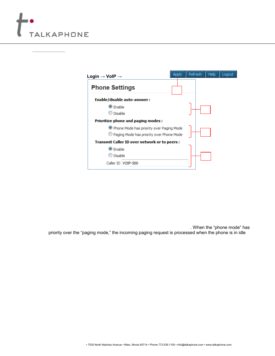 Voip-600, Series phone configuration / operation manual | Talkaphone VOIP-600H Single Button Help IP Call Station User Manual | Page 20 / 94