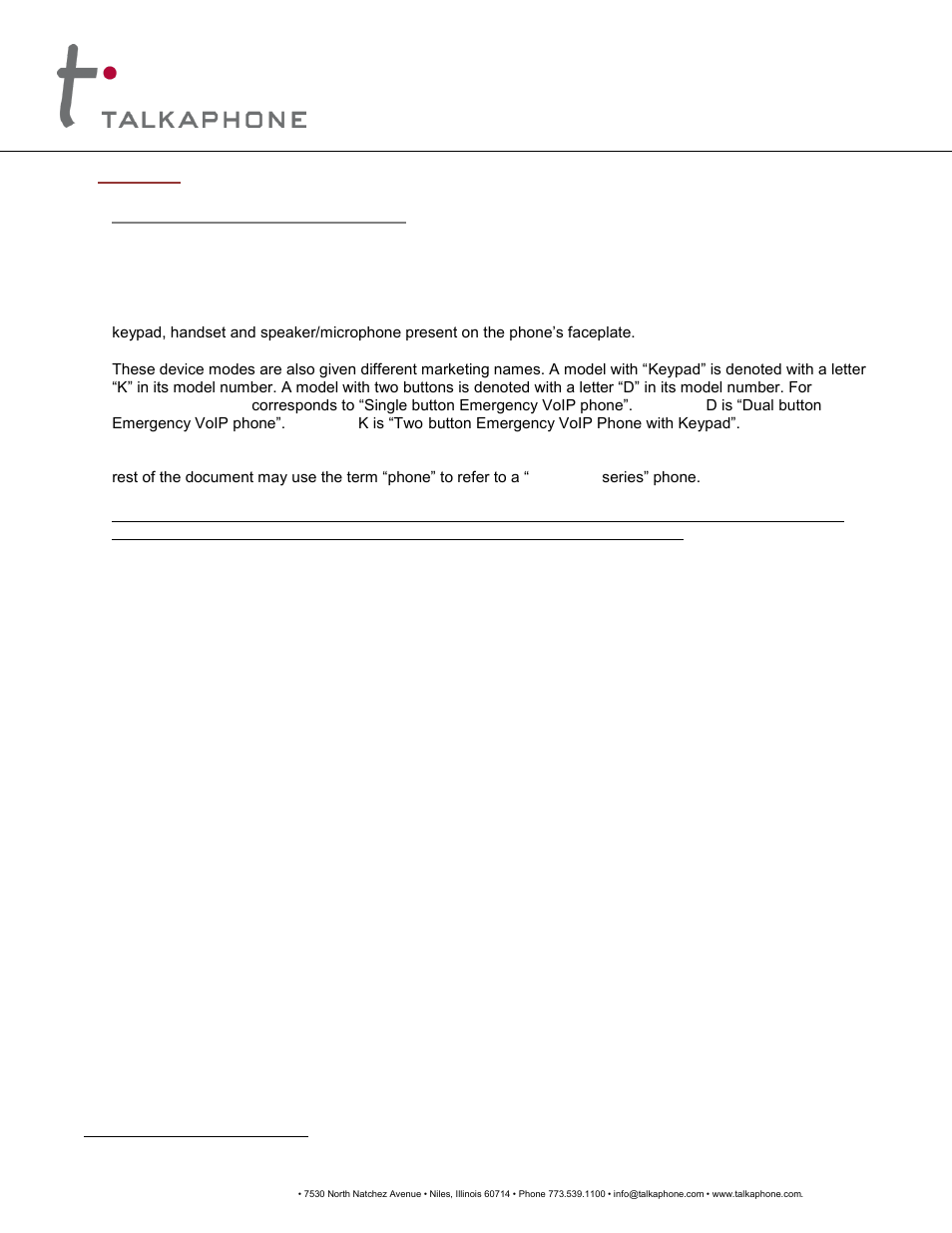 Voip-600, Series phone configuration / operation manual | Talkaphone VOIP-600H Single Button Help IP Call Station User Manual | Page 8 / 94