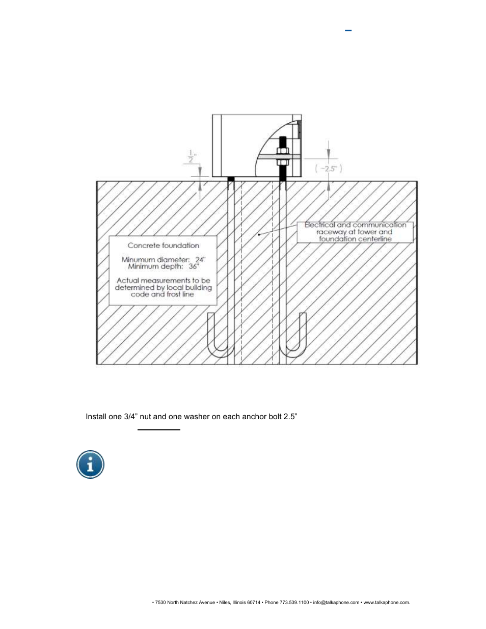 Installation instructions | Talkaphone WEBS-PM Pedestal Mount with WEBS User Manual | Page 2 / 4