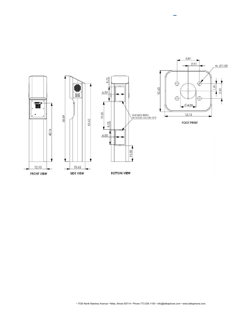 Installation instructions | Talkaphone WEBS-PM Pedestal Mount with WEBS User Manual | Page 4 / 4