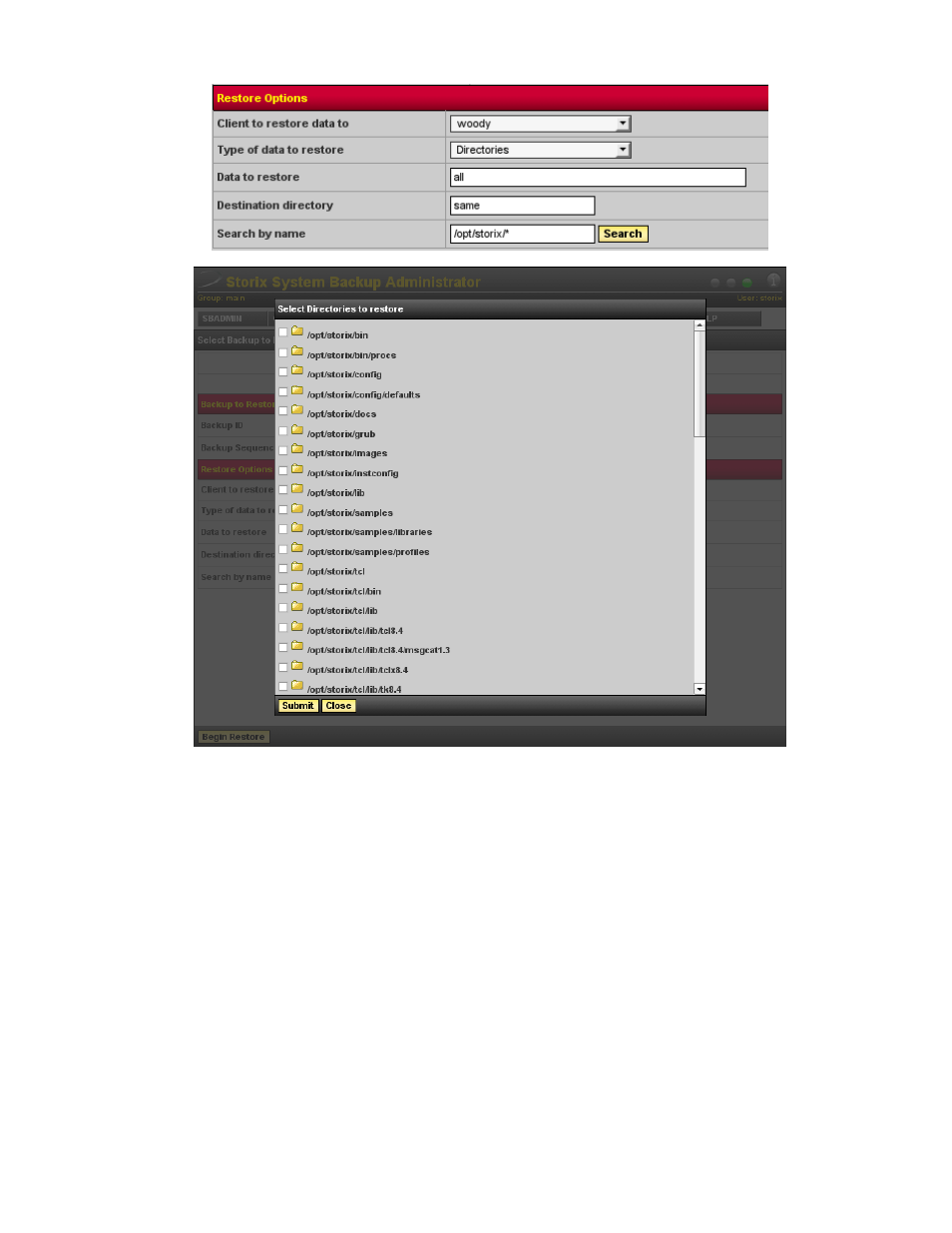Select using file tree | Storix Software SBAdmin User Guide User Manual | Page 124 / 171