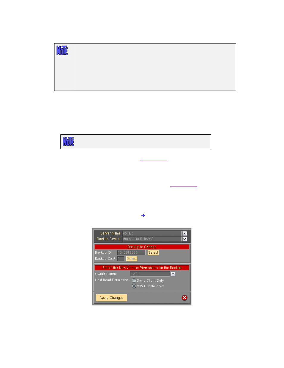 Change access permission of a disk backup | Storix Software SBAdmin User Guide User Manual | Page 160 / 171