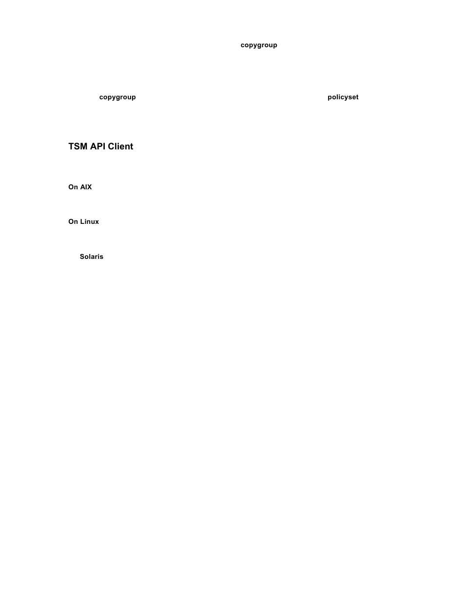 Tsm api client | Storix Software SBAdmin TSM Edition Users Guide User Manual | Page 12 / 117