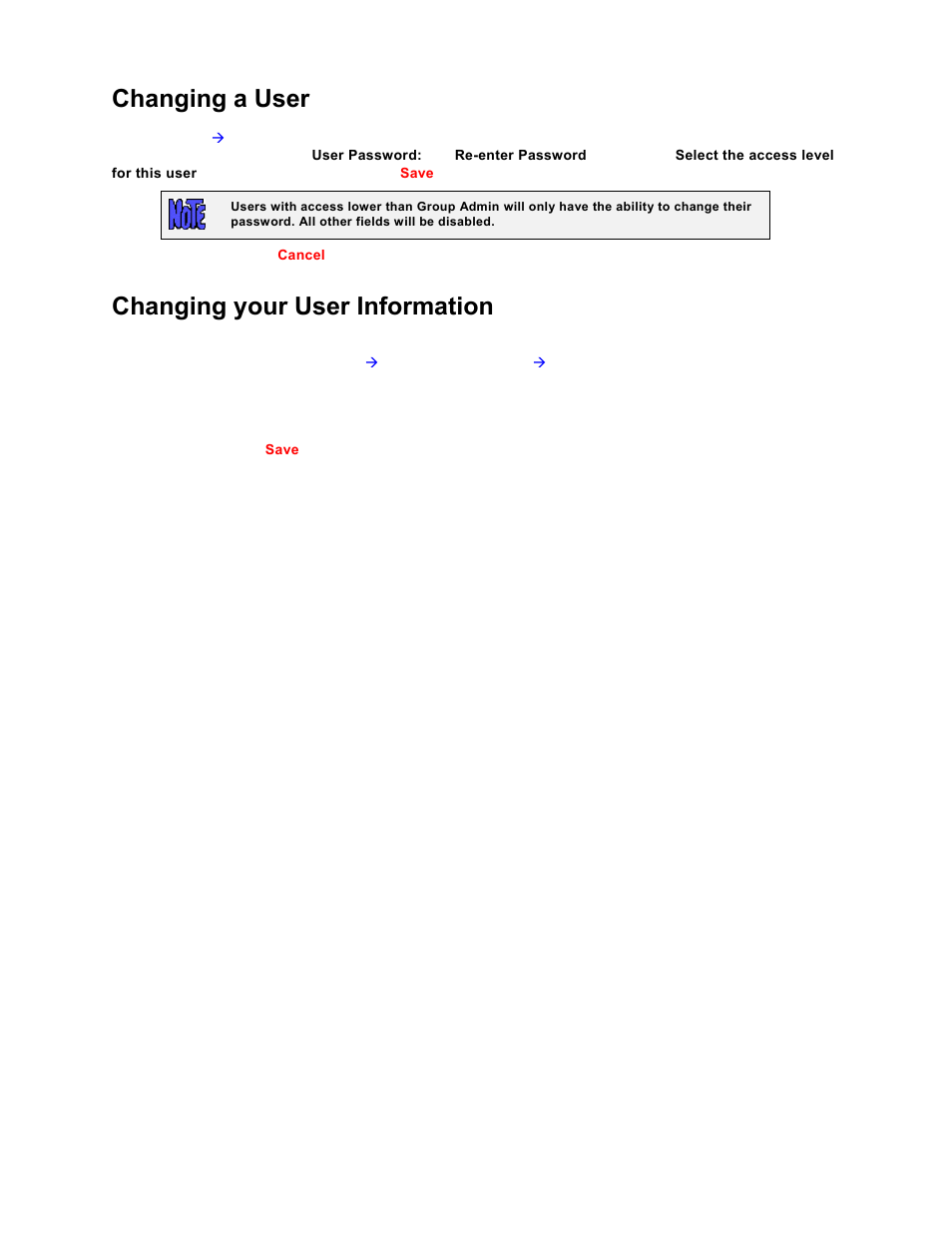 Changing a user, Changing your user information | Storix Software SBAdmin TSM Edition Users Guide User Manual | Page 22 / 117