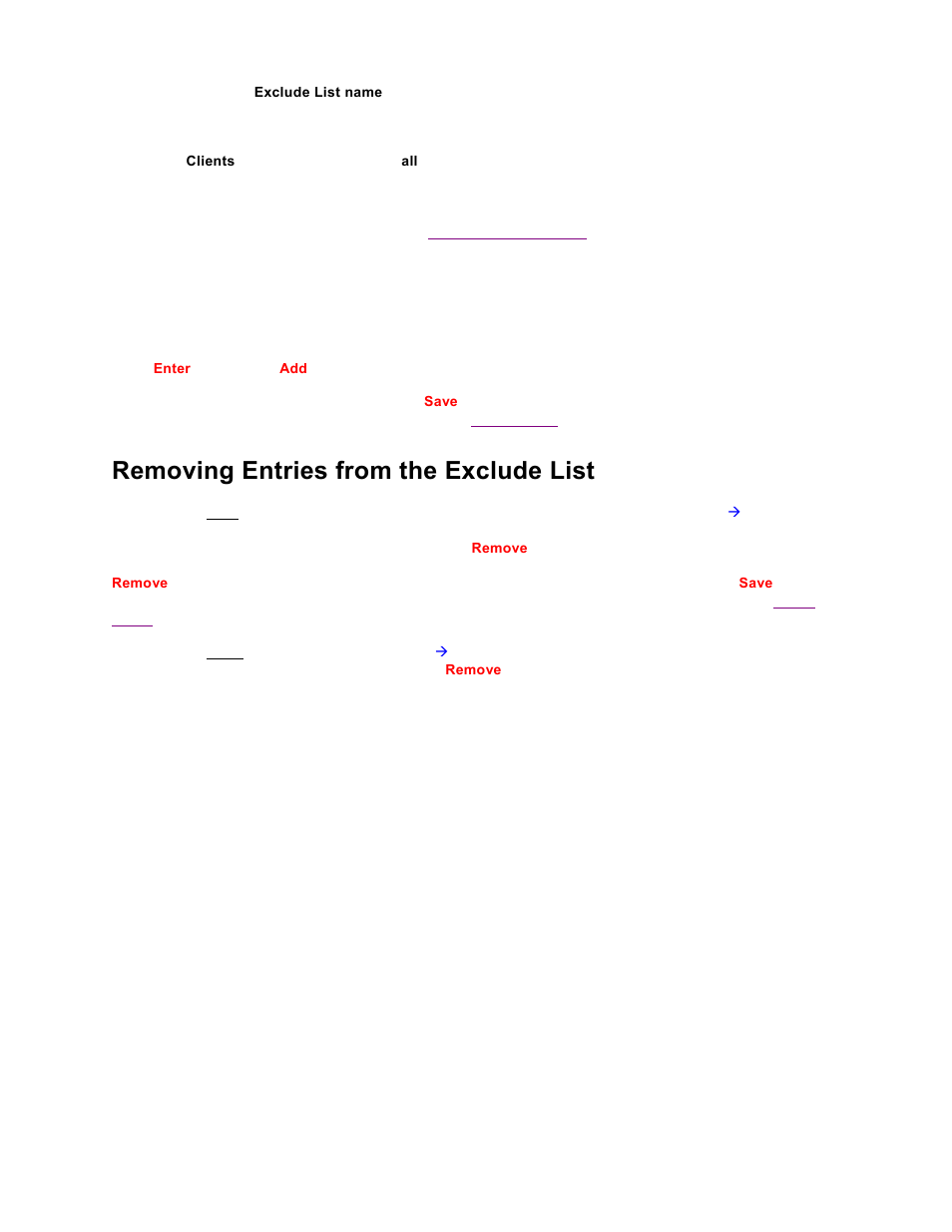 Removing entries from the exclude list | Storix Software SBAdmin TSM Edition Users Guide User Manual | Page 41 / 117