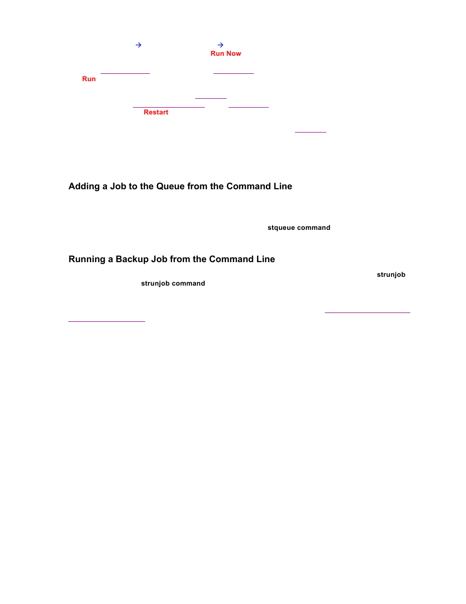 Adding a job to the queue from the command line, Running a backup job from the command line | Storix Software SBAdmin TSM Edition Users Guide User Manual | Page 47 / 117
