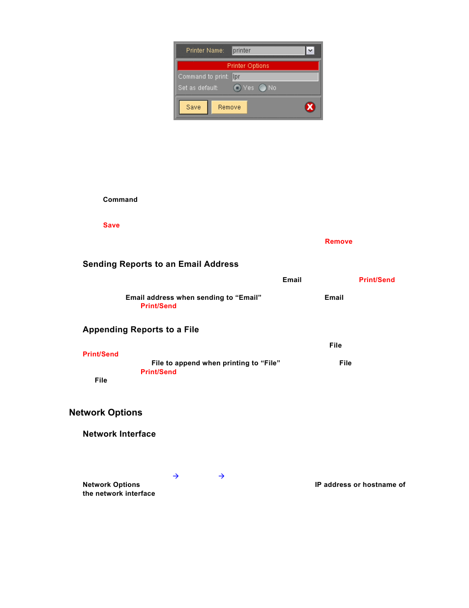 Network options | Storix Software SBAdmin TSM Edition Users Guide User Manual | Page 94 / 117