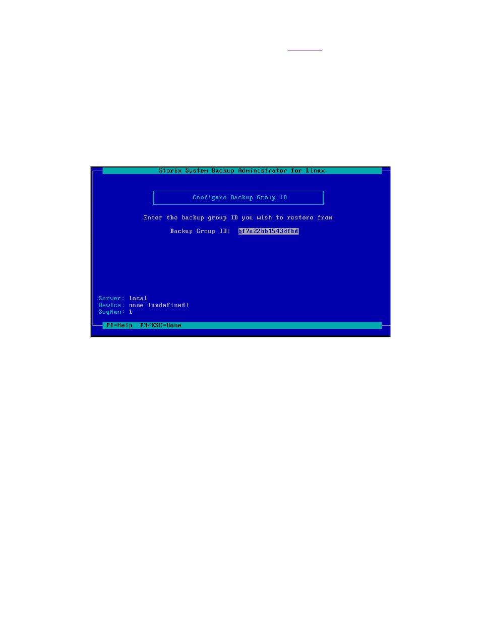 Configure backup group id | Storix Software SBAdmin Linux System Recovery Guide User Manual | Page 75 / 78