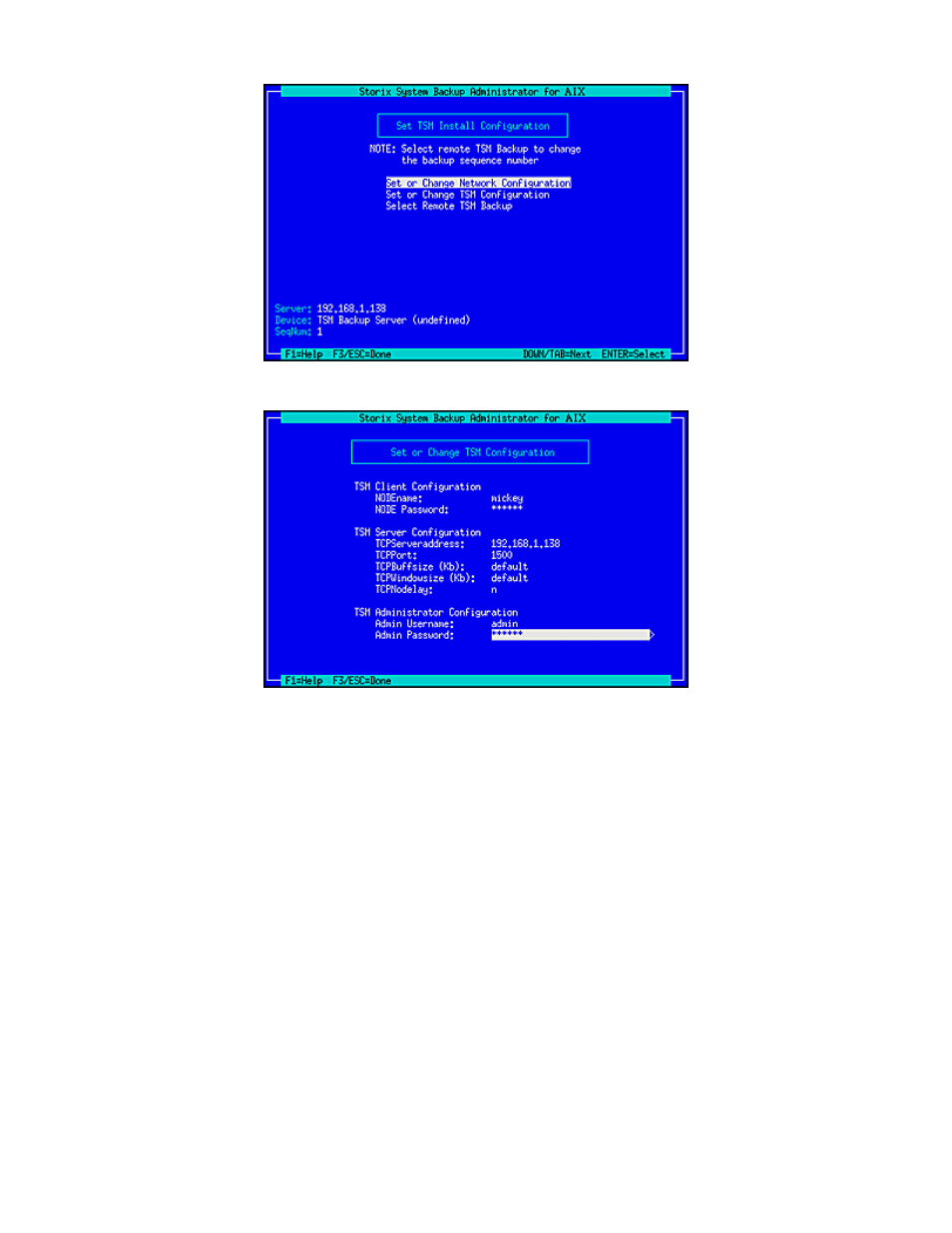 Tsm client configuration, Tsm server configuration | Storix Software SBAdmin AIX System Recovery Guide User Manual | Page 39 / 55